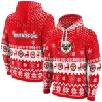 Brentford Reindeer Motif Red Hoodie Best Selling