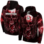 Brentford Skull Artwork Red Black Hoodie Best Selling