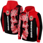 Brentford Skull Motif Red Black Hoodie Best Selling