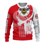 Brentford Skull Split Red White Sweater Best Selling