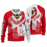 Brentford Skull Split Red White Sweater Best Selling