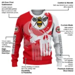 Brentford Skull Split Red White Sweater Best Selling