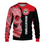 Brentford Skull Swirl Red Black Sweater Best Selling