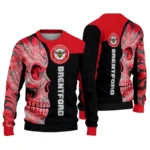 Brentford Skull Swirl Red Black Sweater Best Selling