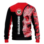 Brentford Skull Swirl Red Black Sweater Best Selling