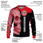 Brentford Skull Swirl Red Black Sweater Best Selling