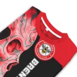 Brentford Skull Swirl Red Black Sweater Best Selling