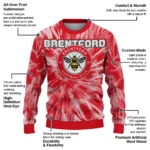 Brentford Tie Dye Designs Red Sweater Best Selling