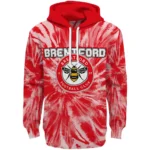 Brentford Tie Dye Pattern Red Hoodie Best Selling