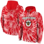 Brentford Tie Dye Pattern Red Hoodie Best Selling