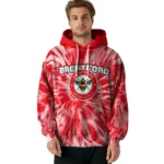 Brentford Tie Dye Pattern Red Hoodie Best Selling