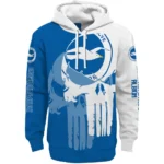 Brighton Hove Albion Graphic Punisher Blue White Hoodie Best Selling
