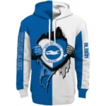 Brighton Hove Albion Heartbeat Graphic Blue Hoodie Best Selling