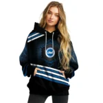 Brighton Hove Albion Hexagonal Pattern Blue Black Hoodie Best Selling