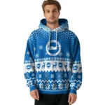 Brighton Hove Albion Reindeer Motif Blue Hoodie Best Selling