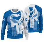 Brighton Hove Albion Skull Split Blue White Sweater Best Selling