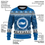 Brighton Hove Albion Tree Pattern Blue Sweater Best Selling