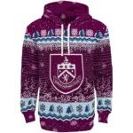 Burnley Christmas Trees Burgundy Hoodie Best Selling