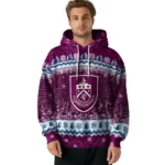 Burnley Christmas Trees Burgundy Hoodie Best Selling