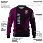 Burnley Circles Mesh Burgundy Black Sweater Best Selling