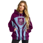 Burnley Concentric Lines Burgundy Hoodie Best Selling