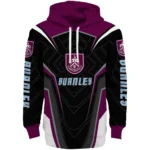 Burnley Futuristic Pattern Burgundy Black Hoodie Best Selling