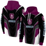 Burnley Futuristic Pattern Burgundy Black Hoodie Best Selling