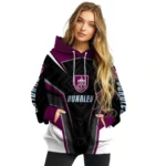 Burnley Futuristic Pattern Burgundy Black Hoodie Best Selling