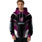 Burnley Futuristic Pattern Burgundy Black Hoodie Best Selling
