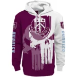 Burnley Graphic Punisher Burgundy White Hoodie Best Selling