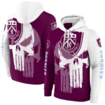 Burnley Graphic Punisher Burgundy White Hoodie Best Selling