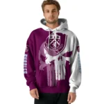 Burnley Graphic Punisher Burgundy White Hoodie Best Selling