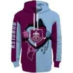 Burnley Heartbeat Graphic Burgundy Hoodie Best Selling