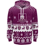 Burnley Reindeer Motif Burgundy Hoodie Best Selling