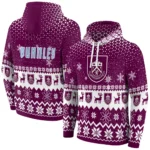 Burnley Reindeer Motif Burgundy Hoodie Best Selling