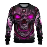 Burnley Skull Intensity Burgundy Black Sweater Best Selling
