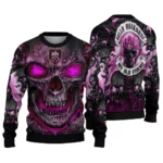 Burnley Skull Intensity Burgundy Black Sweater Best Selling