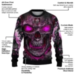 Burnley Skull Intensity Burgundy Black Sweater Best Selling