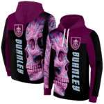 Burnley Skull Motif Burgundy Black Hoodie Best Selling