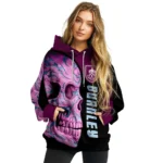 Burnley Skull Motif Burgundy Black Hoodie Best Selling