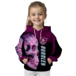 Burnley Skull Motif Burgundy Black Hoodie Best Selling
