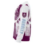 Burnley Skull Split Burgundy White Sweater Best Selling