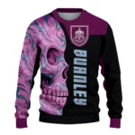 Burnley Skull Swirl Burgundy Black Sweater Best Selling