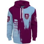 Burnley Splatter Effect Burgundy Hoodie Best Selling