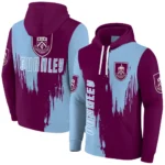 Burnley Splatter Effect Burgundy Hoodie Best Selling