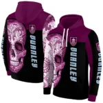 Burnley Sugar Skull Burgundy Black Hoodie Best Selling