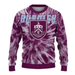 Burnley Tie Dye Designs Burgundy Sweater Best Selling