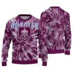 Burnley Tie Dye Designs Burgundy Sweater Best Selling