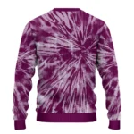 Burnley Tie Dye Designs Burgundy Sweater Best Selling