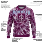 Burnley Tie Dye Designs Burgundy Sweater Best Selling